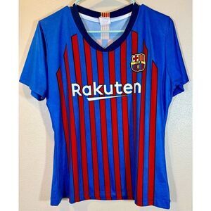 Official Rakuten Barcelona 2018/19 Home Messi #10 Soccer Jersey Medium